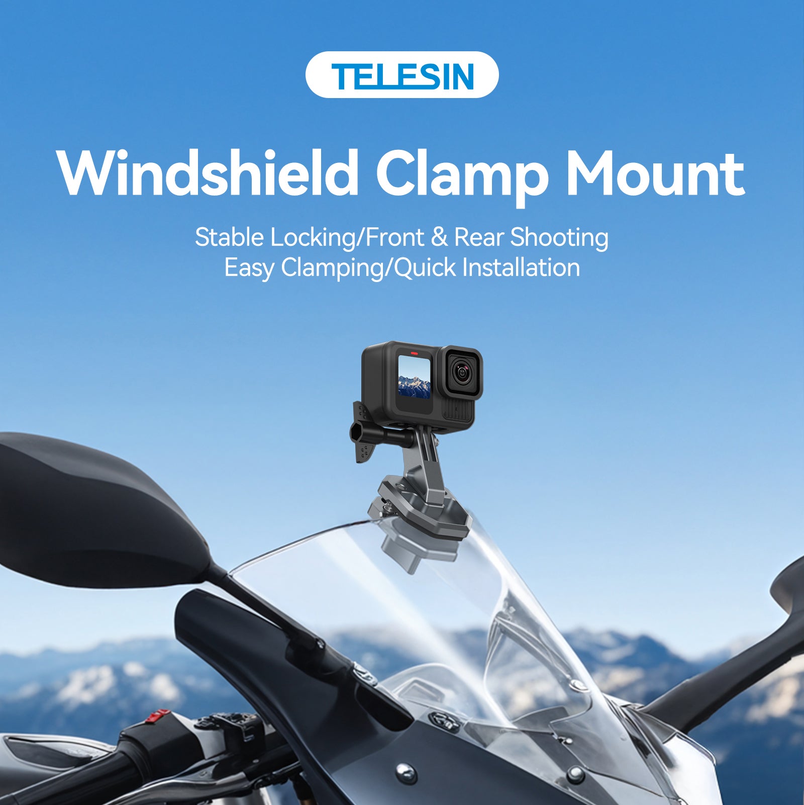 TELESIN Windshield Clamp Mount