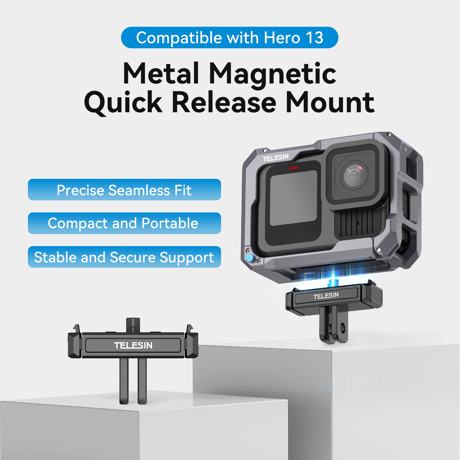 Telesin Metal Magnetic Quick Release Mount for Hero 13