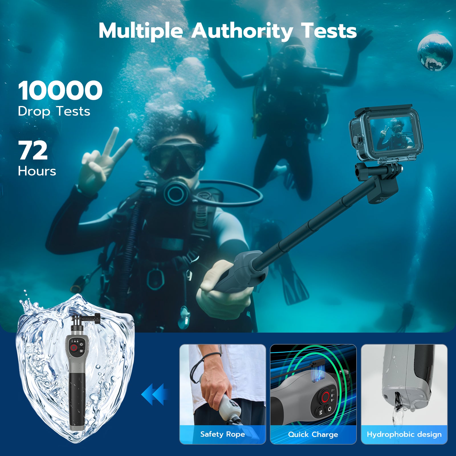 TELESIN underwater remote control selfie stick