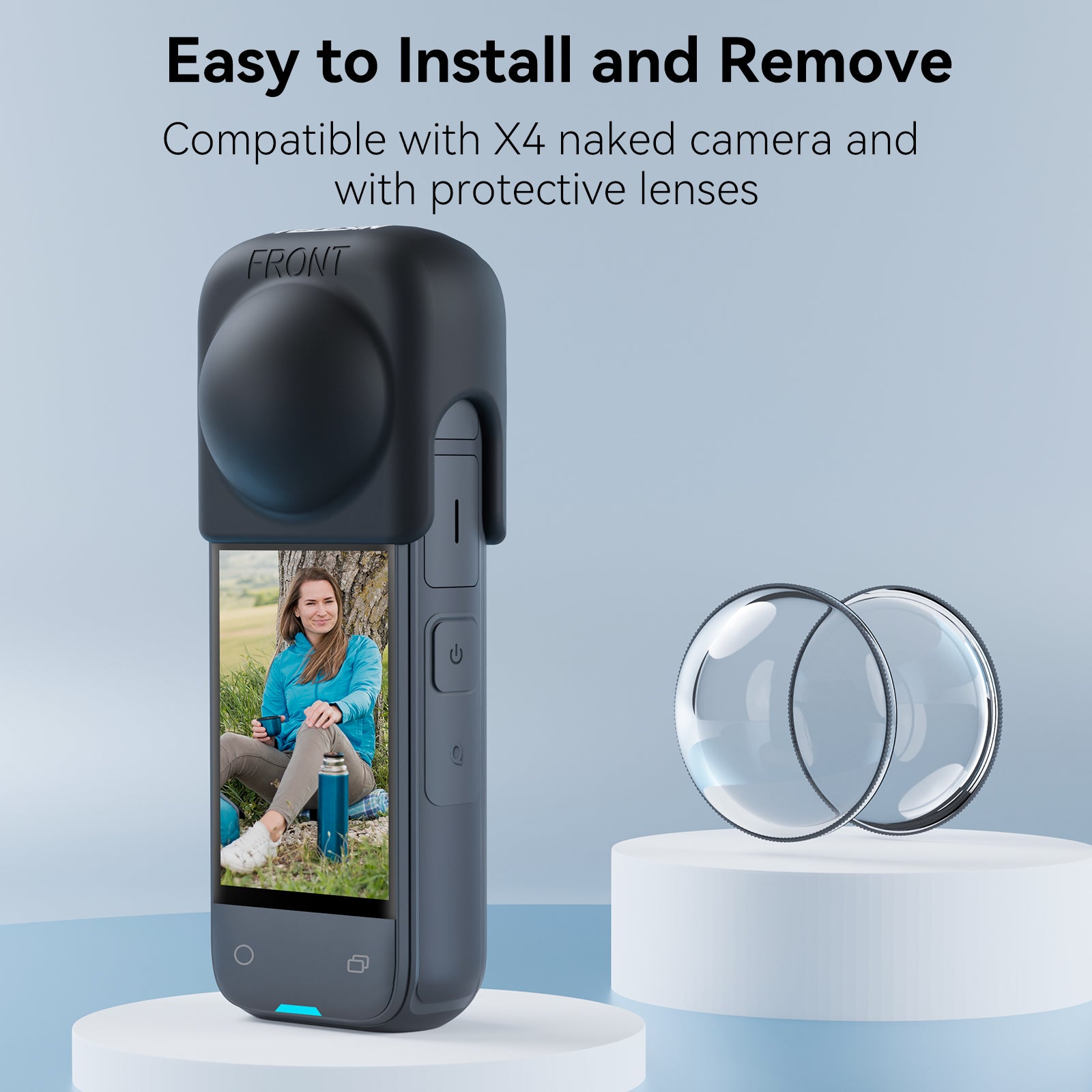 Telesin Lens Silicone Protective Cover for Insta360 X4