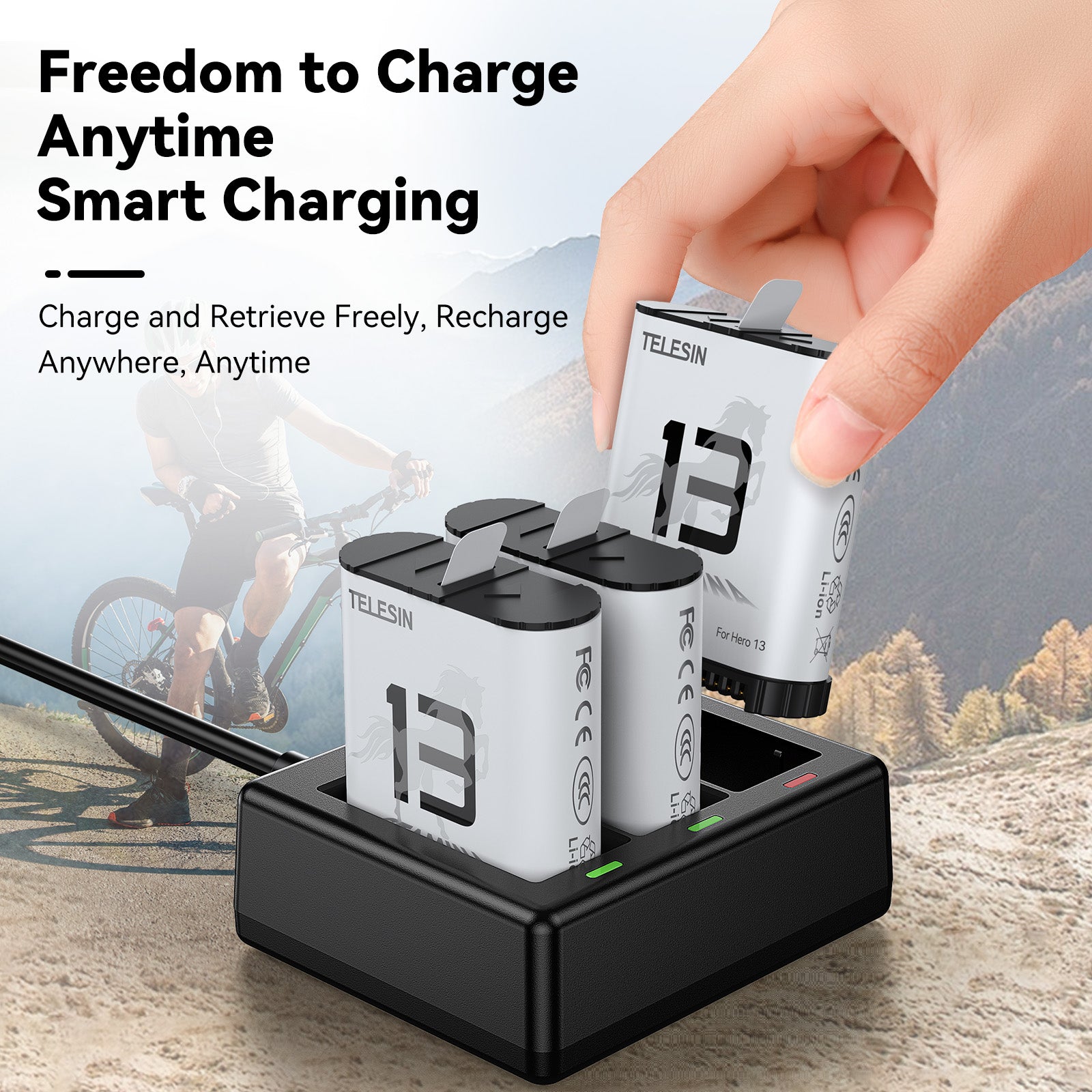 Telesin  battery charger for gopro hero 13