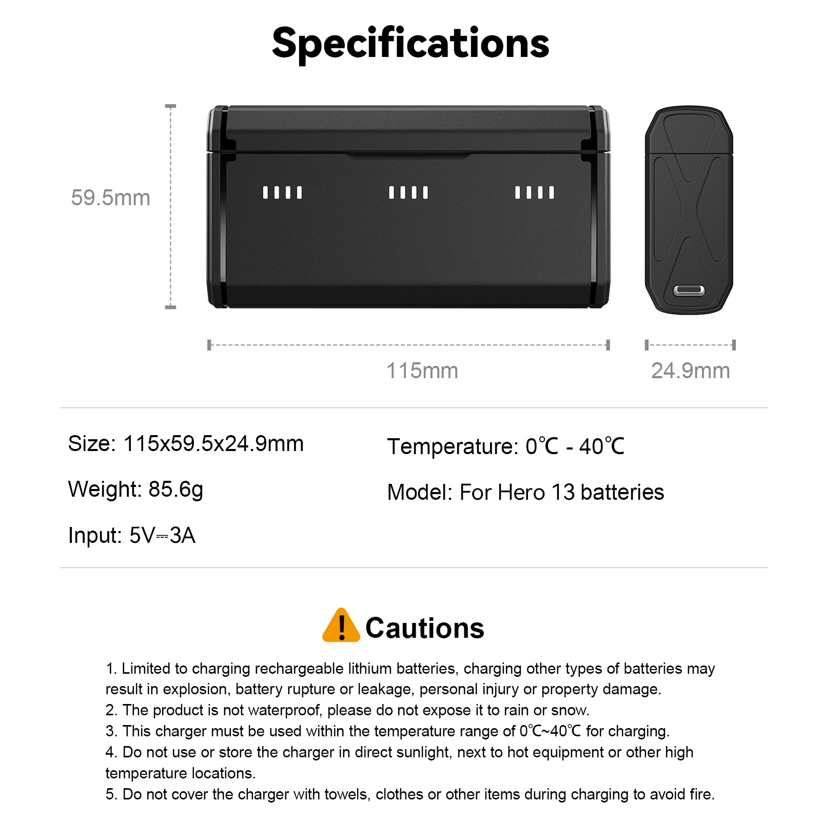 Multifunctional Battery Charger For Hero 13