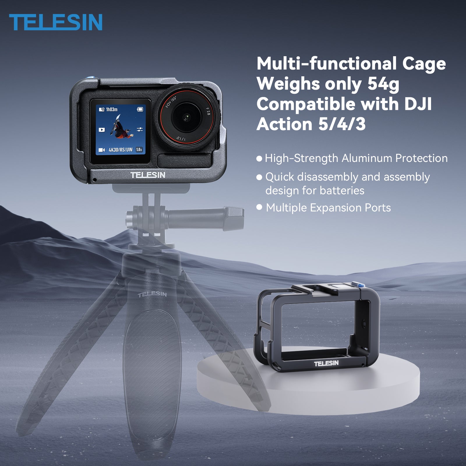 Telesin Multi-functional Cage Compatible with DJlAction 5/4/3