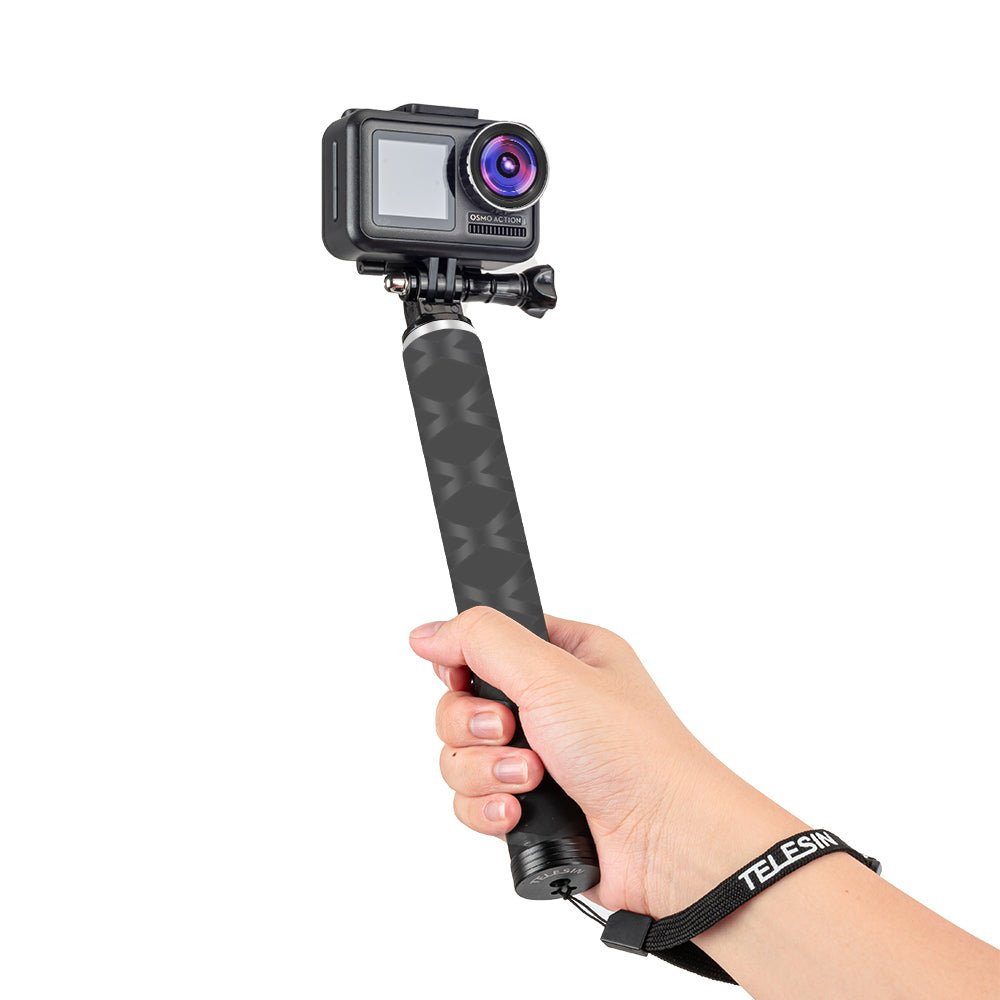 TELESIN 0.9m Carbon Fiber Selfie Stick Aluminium Alloy Tripod - telesinstore