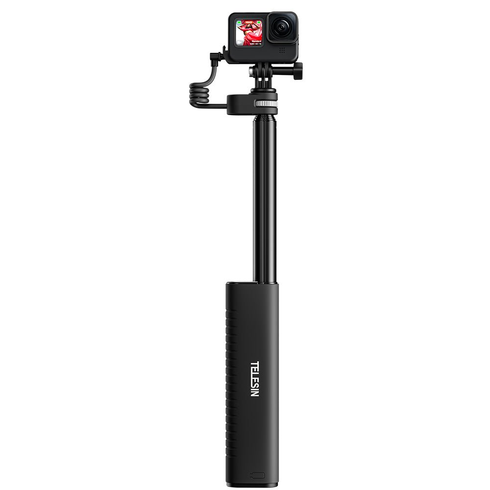 TELESIN 10000mAh Powerful Rechargeable Selfie Stick with USB-C Charging Cable for Cameras/ Phones - telesinstore